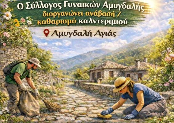 Ανάβαση και καθαρισμός καλντεριμιού στην Αμυγδαλή Αγιάς